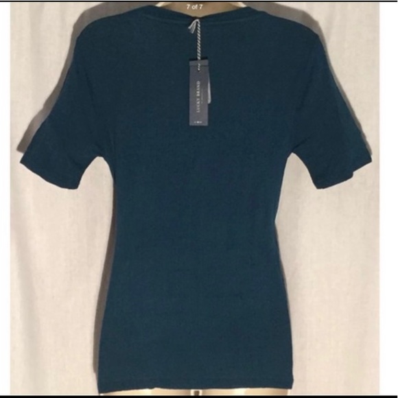 Lucky Brand Teal Tie Front Tee Size Med - Picture 6 of 6